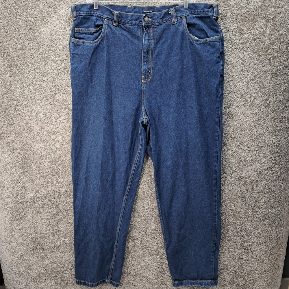 Harbor Bay Mens Relaxed Tapered Denim Jeans Blue 46x34 Big and Tall Cotton 7726